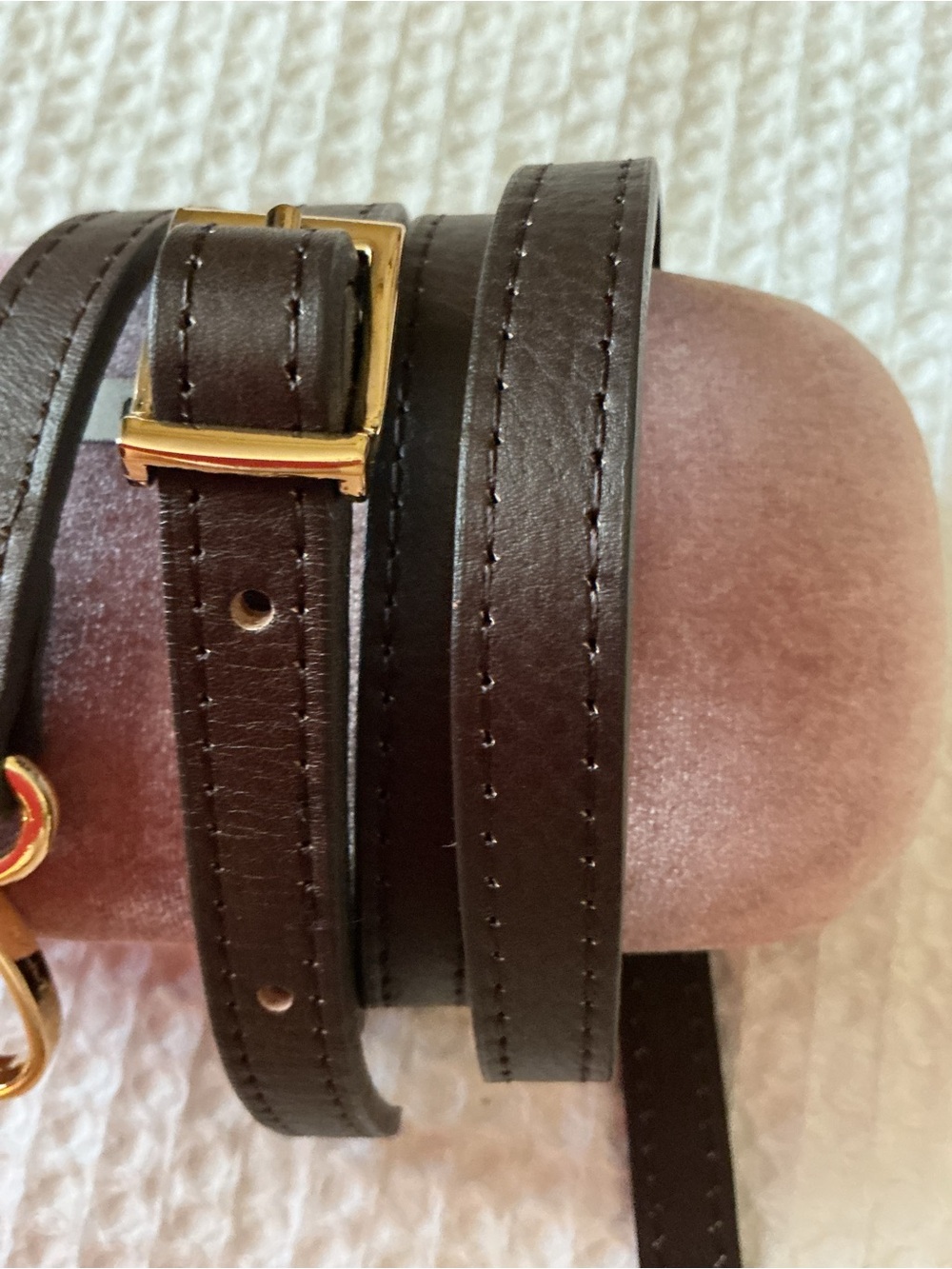 Valentina Dark Brown Crossbody Strap with Gold Hardware